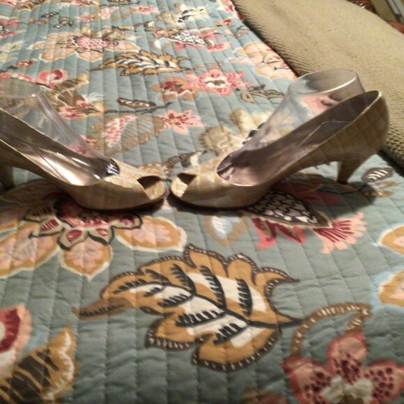 Antonio Melani-Women's Cream Croc Pattern High Heel Shoes size 8.5 m - Picture 5 of 5